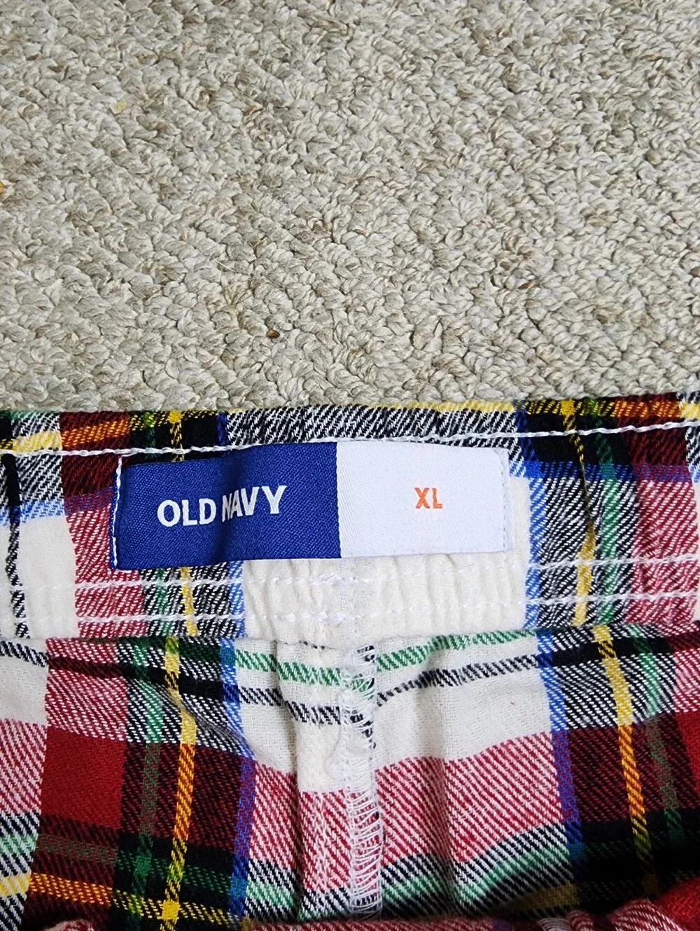 NWT Old Navy Men's Plaid Flannel Pajama Lounge Sleep Shorts XL 100% Cotton